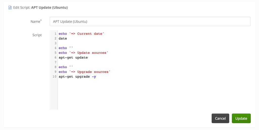 Server Chief script editor